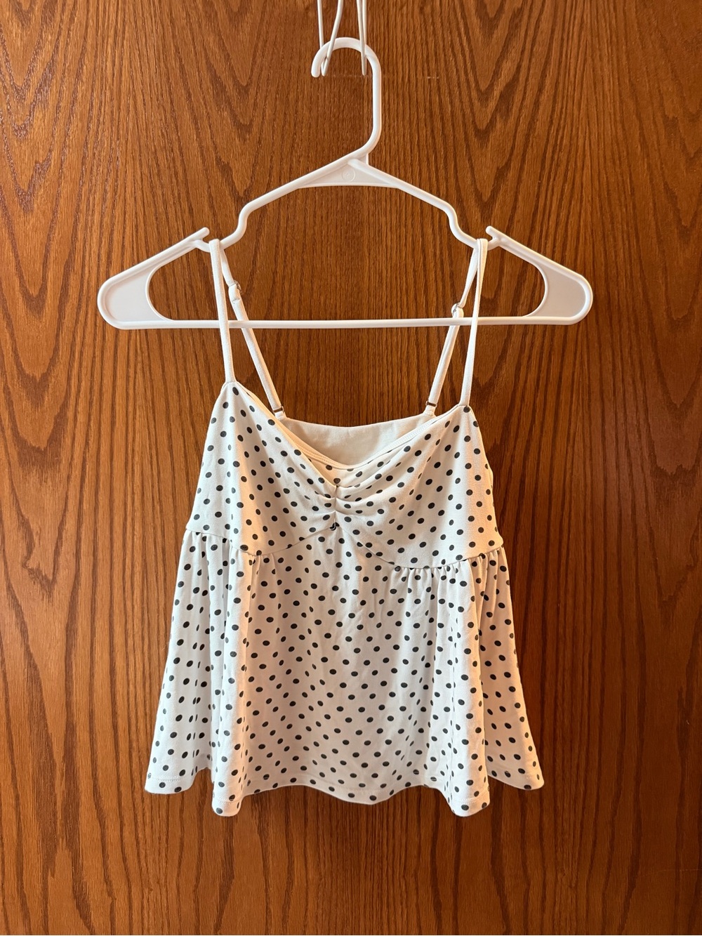 Amazon White Tank Top with Black Polka Dots